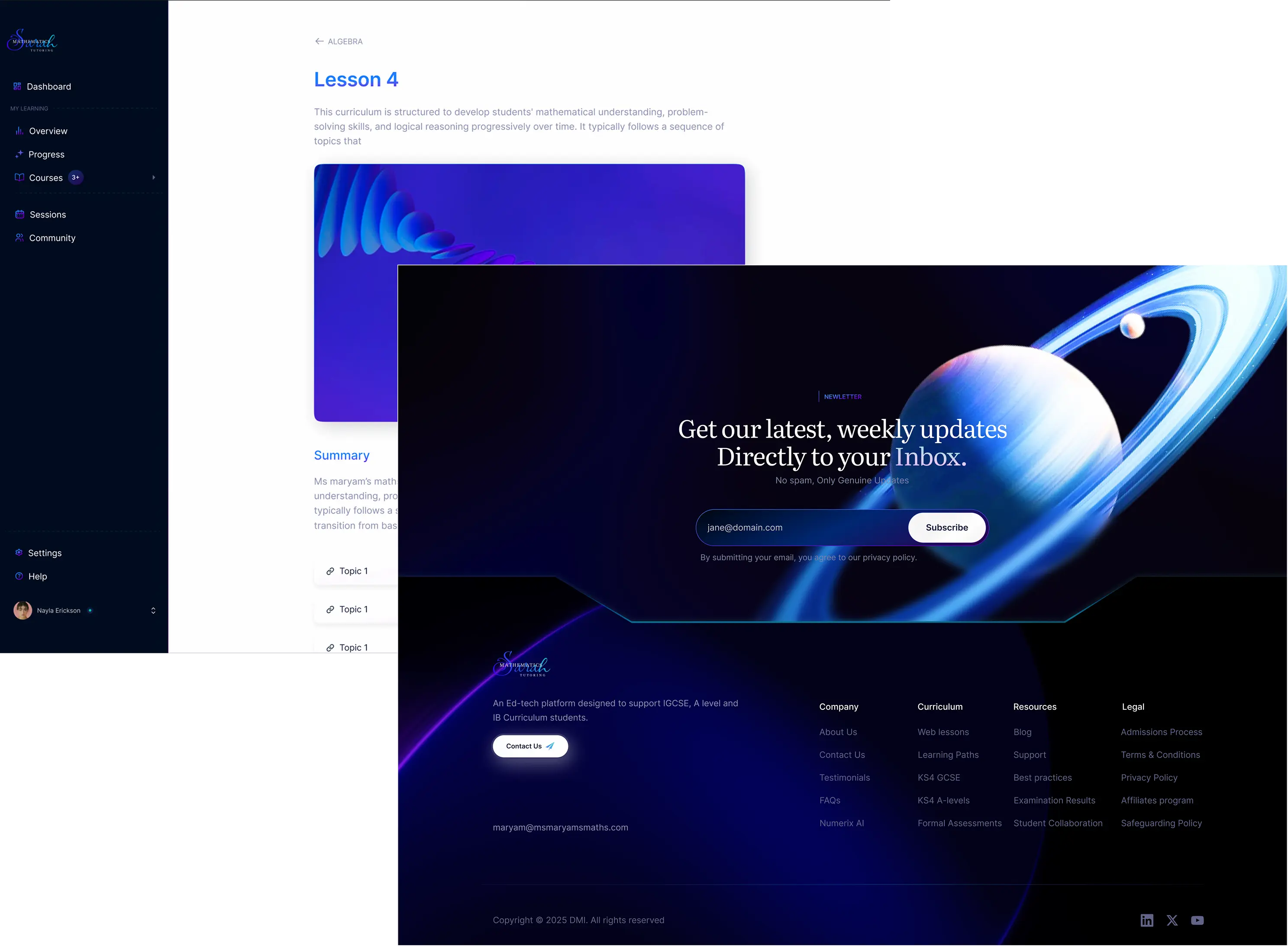 Lesson & Dashboard Experience