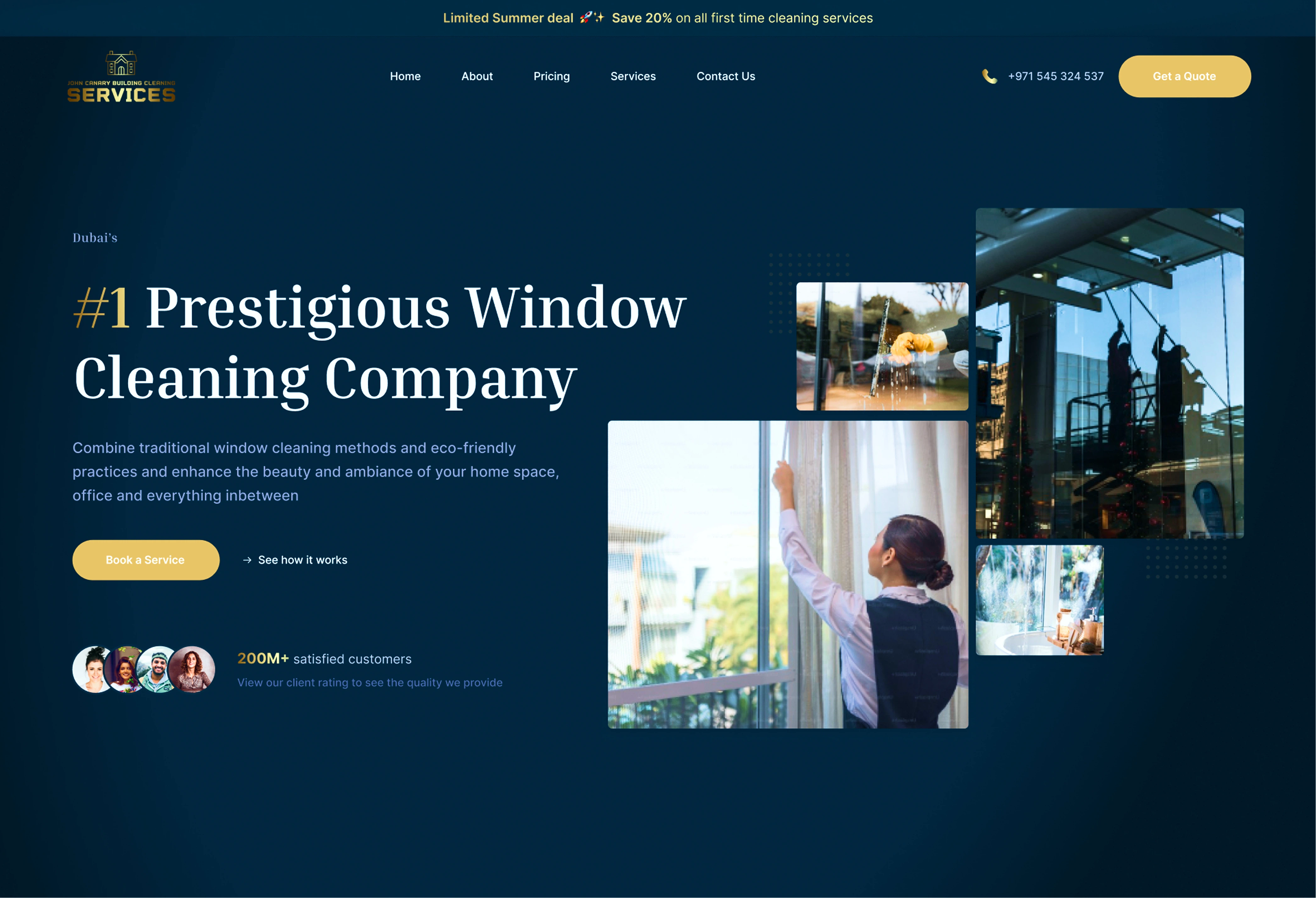 John Canary cleaning services website