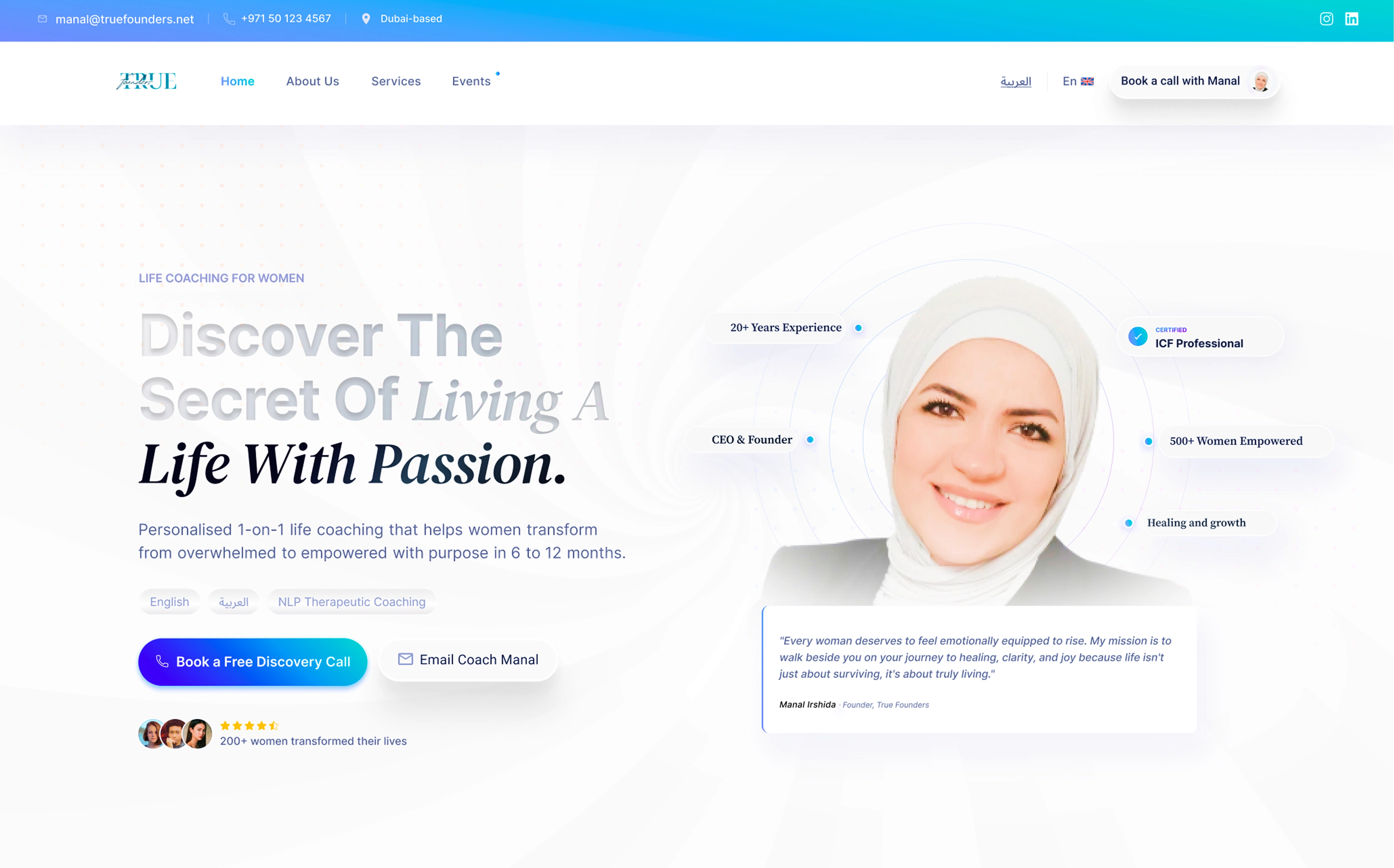 True Founders coaching website